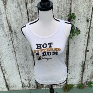 White tank size xsmall hot buttered rum graphic